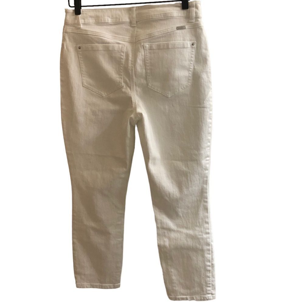 INC International Concepts Women's White Mid Rise Cropped‎ Jeans. - Picture 3 of 7